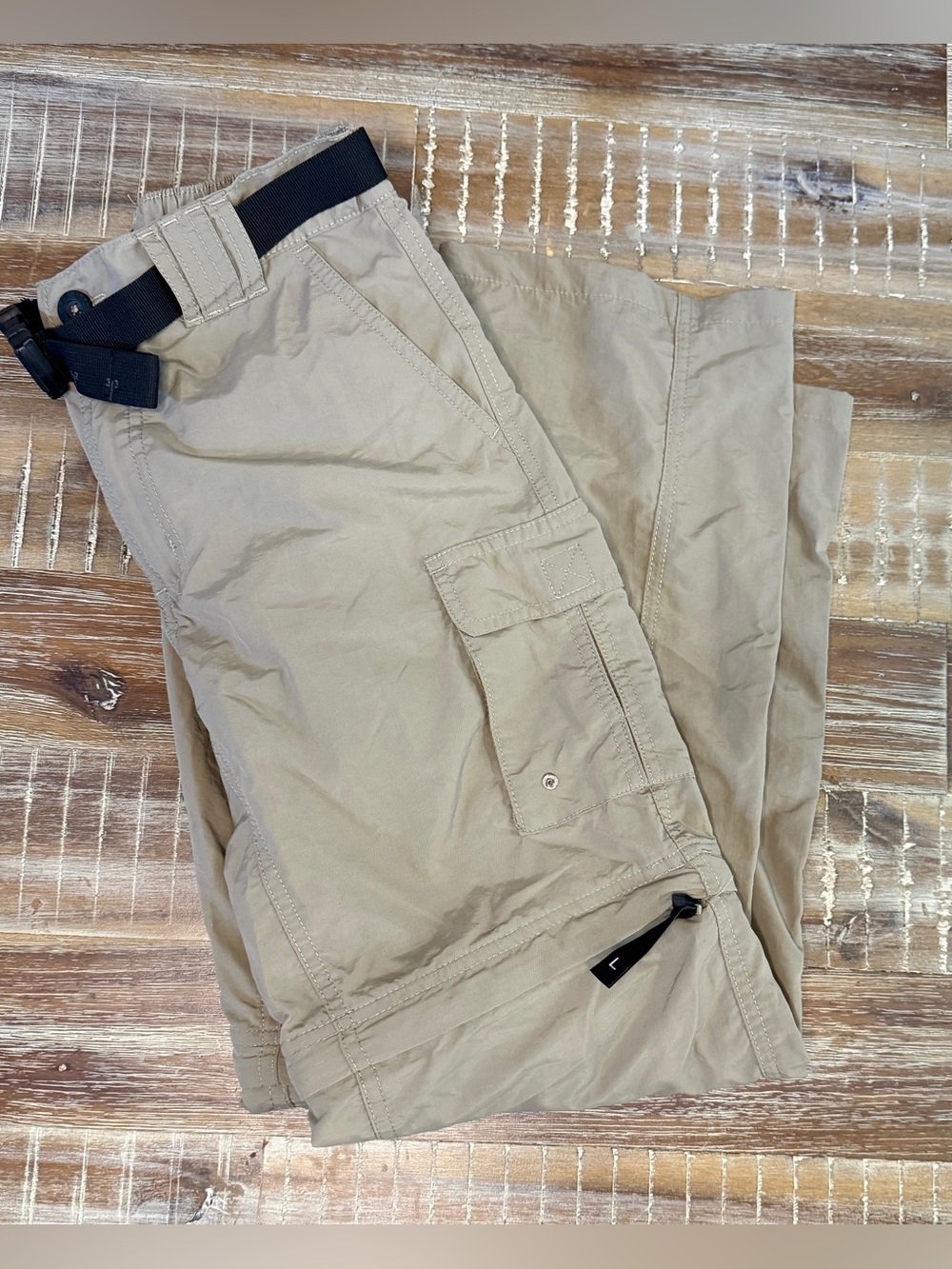 Magellan Pants Boys Beige Convertible Cargo Fish Gear Water Repellent M(10-12)